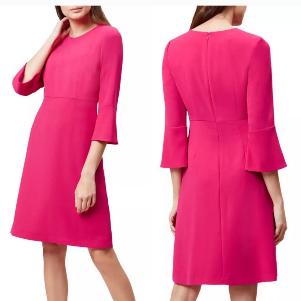 Hobbs London Bell Sleeve Pink Dress